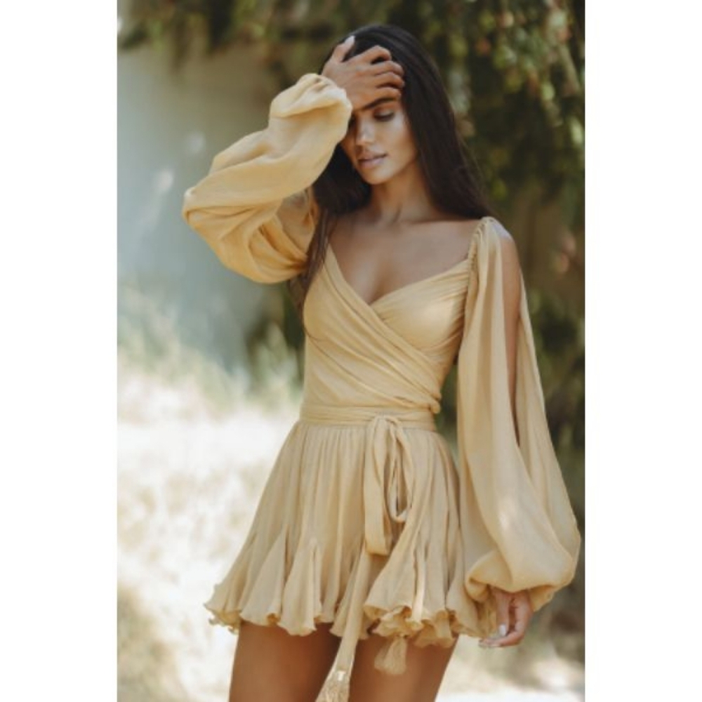 Chic le Frique Gaia mini dress - Latte XS NWT